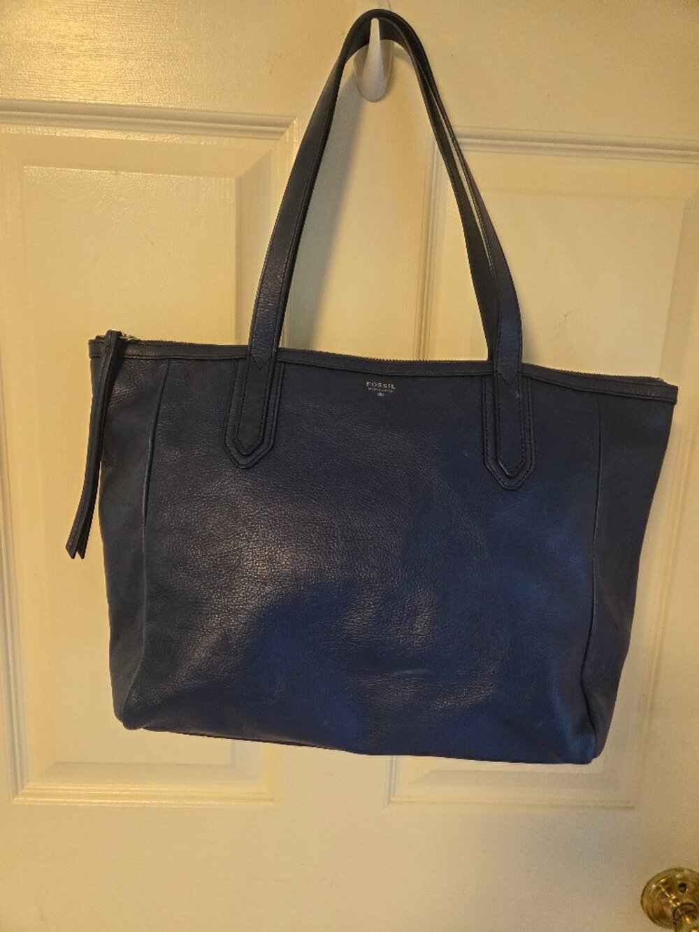 Fossel Sydney Large Leather Shopper Tote bag Blue